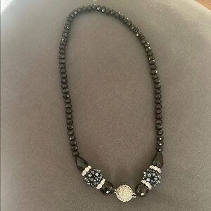 Elegant Black Beaded Necklace